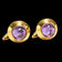 18K Yellow Gold Amethyst Cabochon Screw Back Clip-On Earrings by OPI