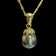 14K Yellow Gold Black Tahitian Pearl & Diamond Pendant