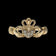 10K Yellow Gold & Diamond Irish Claddagh Ring Size 7
