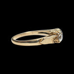 10K Yellow Gold White & Blue Synthetic Sapphire Row Ring Size 6 3/4