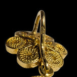 14K Yellow Gold & Turquoise Filigree / Open Work Pendant