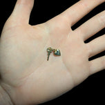 10K Yellow Gold Heart & Key Charm / Pendant