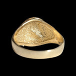10K Yellow Gold Etched Horse Head Signet Band / Ring Size 11