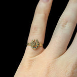 10k Yellow Gold Lucky Horseshoe & Clover Ring Size 3 1/4