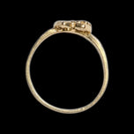10k Yellow Gold Lucky Horseshoe & Clover Ring Size 3 1/4