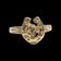 10k Yellow Gold Lucky Horseshoe & Clover Ring Size 3 1/4
