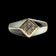10K Yellow Gold Mother of Pearl, Black Onyx & Diamond Inlay Ring Size 4 3/4
