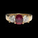 18K Yellow Gold Diamond & Natural Ruby Ring Size 7 1/2