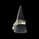 10K Yellow Gold Stepped Edge Onyx Chevron Ring Size 8