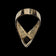 10K Yellow Gold Stepped Edge Onyx Chevron Ring Size 8