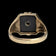 10K Yellow Gold Square Cut Art Deco Onyx & Diamond Signet Style Inlay Ring Size 11.5