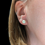 14K Yellow Simple Gold Cultured Pearl Stud Earrings