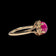 10K Yellow Gold Synthetic Pink Star Sapphire Open Work Ring Size 8