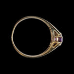 10K Yellow Gold & Synthetic Purple Sapphire Oval Bezel/Claw Set Ring Size 7 3/4