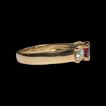 18K Yellow Gold Diamond & Natural Ruby Ring Size 7 1/2