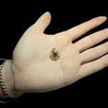 9K Yellow Gold & Garnet Scottish Thistle Pendant / Charm