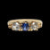 10K Yellow Gold White & Blue Synthetic Sapphire Row Ring Size 6 3/4