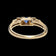 10K Yellow Gold White & Blue Synthetic Sapphire Row Ring Size 6 3/4