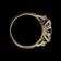 10K Yellow Gold White & Blue Synthetic Sapphire Row Ring Size 6 3/4