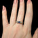 10K Yellow Gold White & Blue Synthetic Sapphire Row Ring Size 6 3/4
