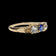 10K Yellow Gold White & Blue Synthetic Sapphire Row Ring Size 6 3/4