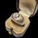10K Yellow Gold Pink / Purple Sapphire Cabochon Brushed Chunky Statement Band Size 7 3/4