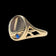 10K Yellow Gold Open Work Blue Spinel Signet Pinky Ring Size 4 3/4