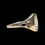 10K Yellow Gold Open Work Blue Spinel Signet Pinky Ring Size 4 3/4