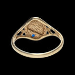 10K Yellow Gold Open Work Blue Spinel Signet Pinky Ring Size 4 3/4
