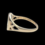 10K Yellow Gold Open Work Blue Spinel Signet Pinky Ring Size 4 3/4