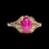 10K Yellow Gold Synthetic Pink Star Sapphire Open Work Ring Size 8
