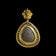 14K Yellow Gold & Turquoise Filigree / Open Work Pendant