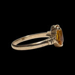 10K Yellow Gold Emerald Cut Synthetic Yellow Sapphire Ring Size 6