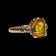 10K Yellow Gold Emerald Cut Synthetic Yellow Sapphire Ring Size 6