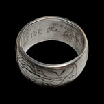 Sterling Silver & 14K Haida Northwest Coast Native American Orca Ring Size 5 3/4 Signed