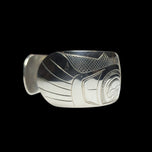 Large Sterling Silver Northwest Coast / Haida / Native American Etched Cuff Bracelet: Eagle