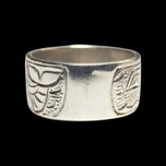 Sterling Silver & 14K Haida Northwest Coast Native American Killer Whale Head Ring Size 6 3/4 Signed
