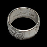 Sterling Silver & 14K Haida Northwest Coast Native American Killer Whale Head Ring Size 6 3/4 Signed