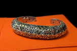 John Hardy Dot Collection Naga Hinged Cuff Bracelet Sterling Silver & 18K Gold