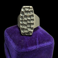 Pewter Jorgen Jensen Denmark MCM Brutalist Textured Ring Adjustable
