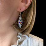 Sterling Silver Cloisonné Enamel Earrings
