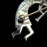 "A Touch of Santa Fe" Navajo Kokopelli Musician Brooch Sterling & 14K Gold