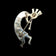 "A Touch of Santa Fe" Navajo Kokopelli Musician Brooch Sterling & 14K Gold