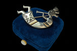 "A Touch of Santa Fe" Navajo Kokopelli Musician Brooch Sterling & 14K Gold