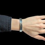 Sterling Silver Navajo Cuff Bracelet Signed W/Yellowstone