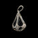10K White Gold Onyx & Diamond Open Work Pendant - Art Deco Style