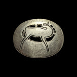 Vintage #910 Pewter Nordic Sun Horse / Deer Brooch Eivind Hillestad Norway