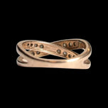 14K Rose Gold Split Shank Chocolate Brown & White Natural Diamond Bypass Ring / Band Size 7 1/2