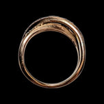14K Rose Gold Split Shank Chocolate Brown & White Natural Diamond Bypass Ring / Band Size 7 1/2