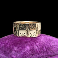 Antique Victorian Era 10K Rose Gold Etched Cigar Band Size 6 1/2